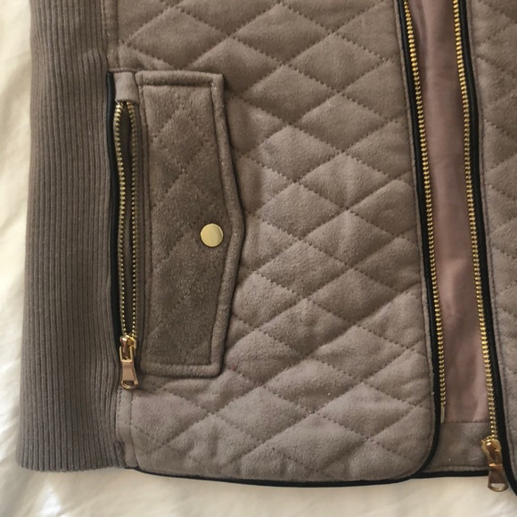 Fate Brown Suede vest with pockets - Picture 3 of 4